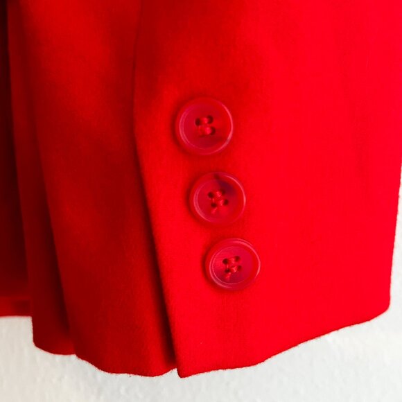 VINTAGE 60's Pendleton Bright Red 100% Wool Blazer with Single Button Closure - Picture 3 of 8